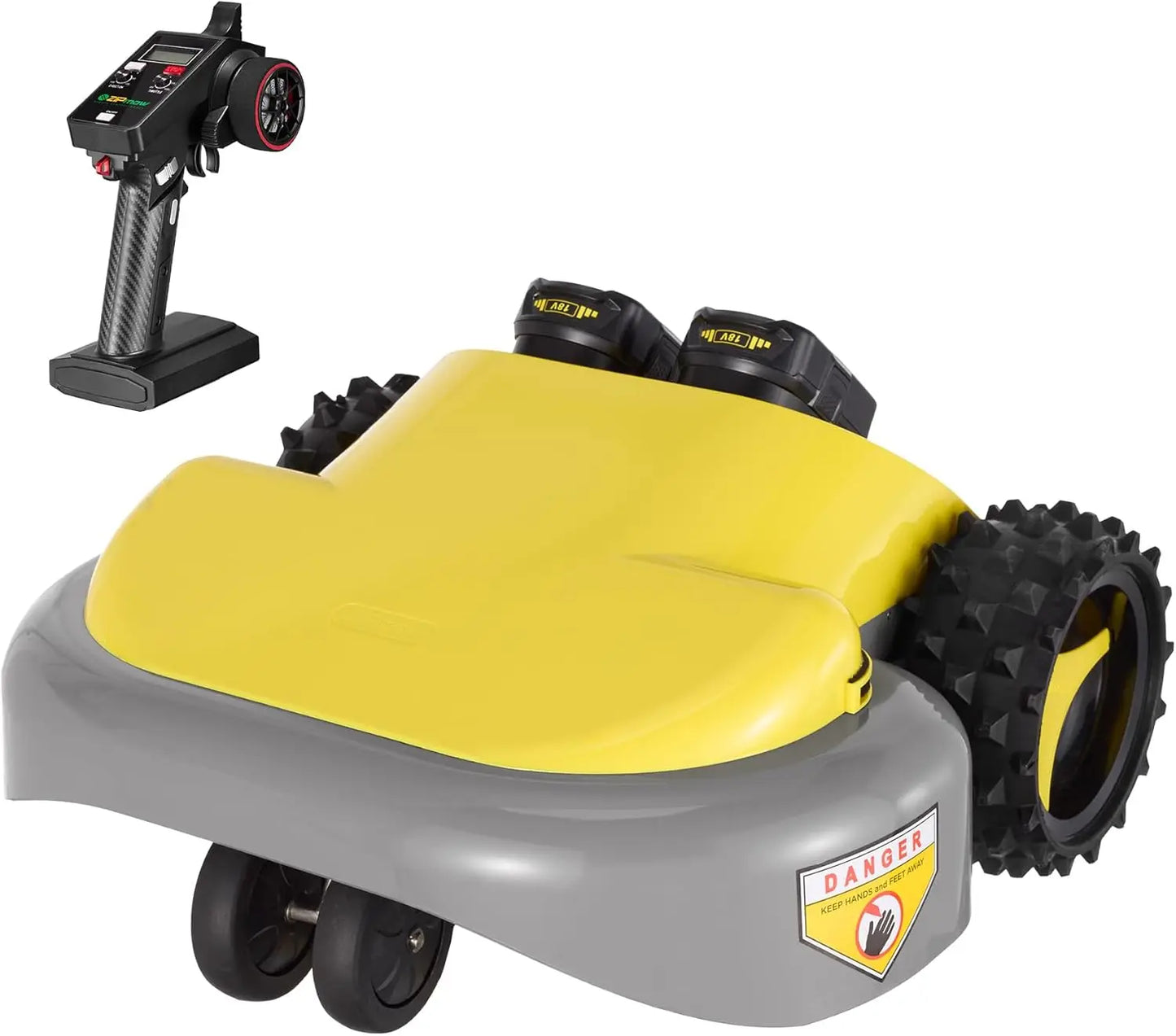 XMSJ Remote Control Lawn Mower Battery Powered Electric