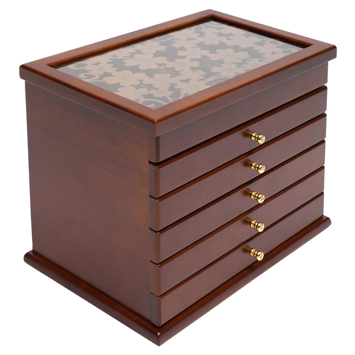 Hign-concerned 6 Layer Wooden Jewelry Box Organizer Watches