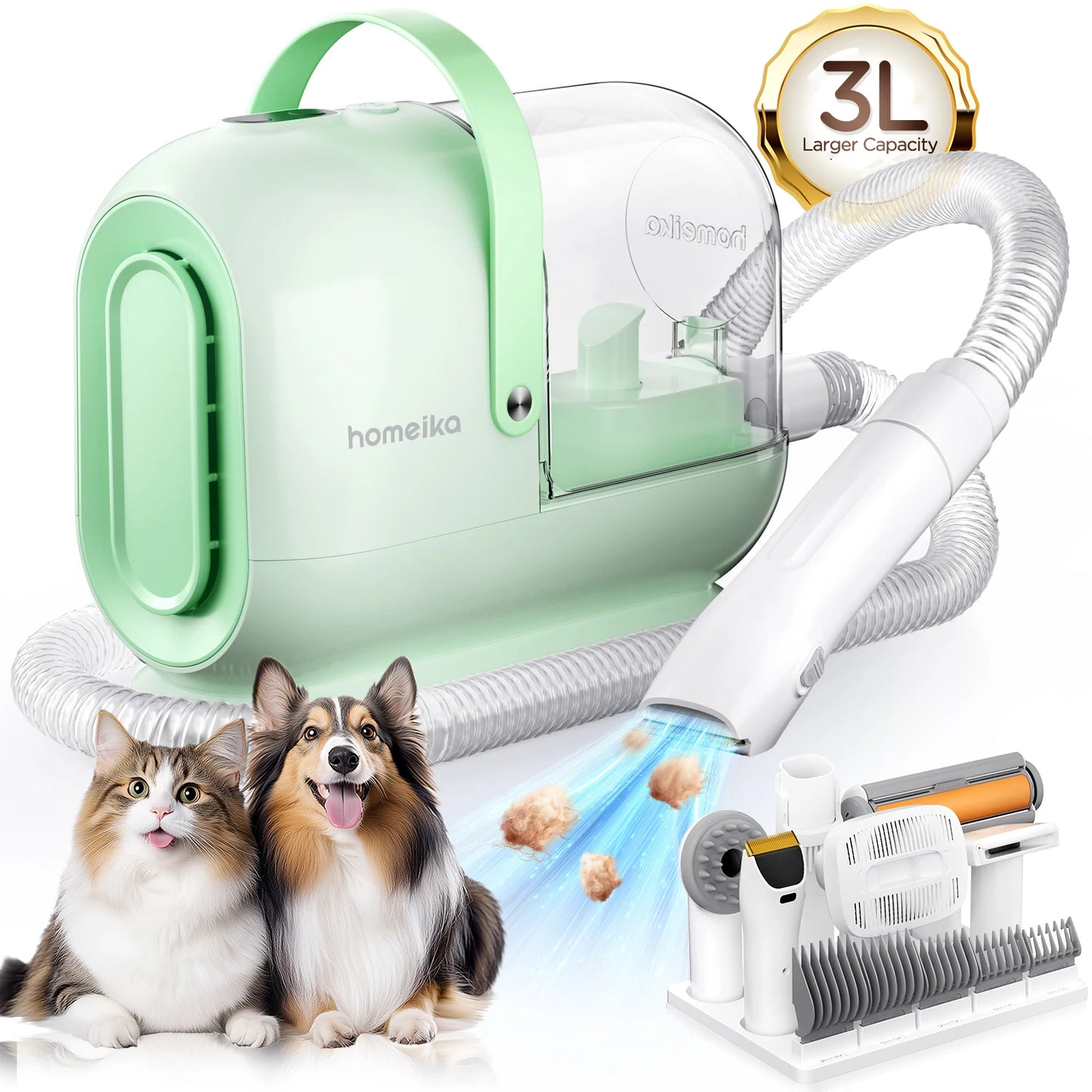 Homeika Dog Grooming Kit Vacuum With 99 Percent Pet Hair