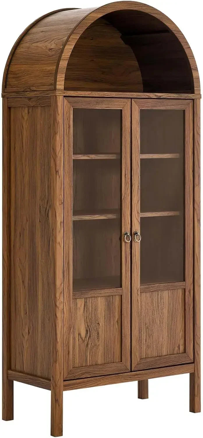 Guangbai Tall Arched Storage Display Cabinet Solid Wood