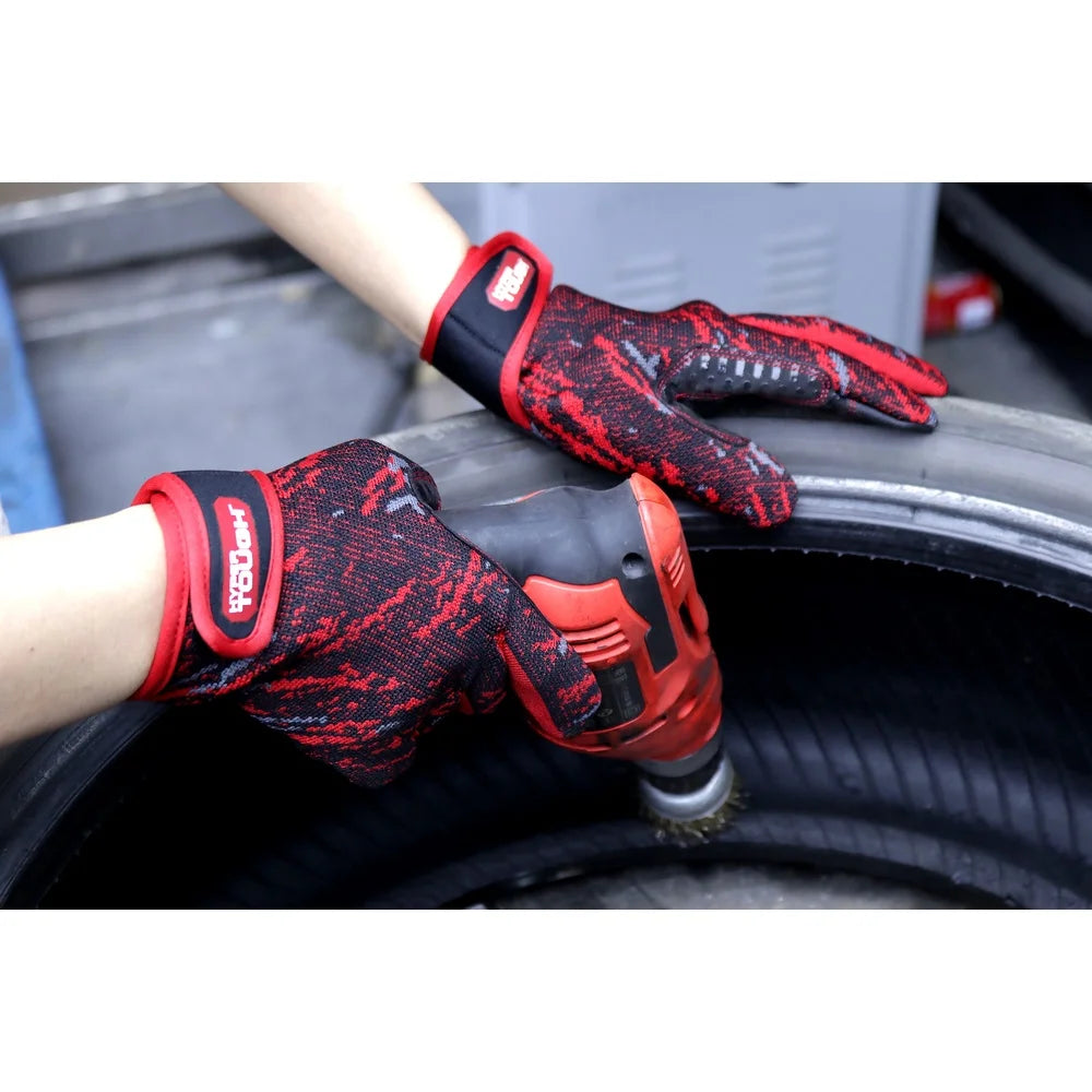 XMSJ Stretch Knit Work Gloves Non Slip Silicone Palm