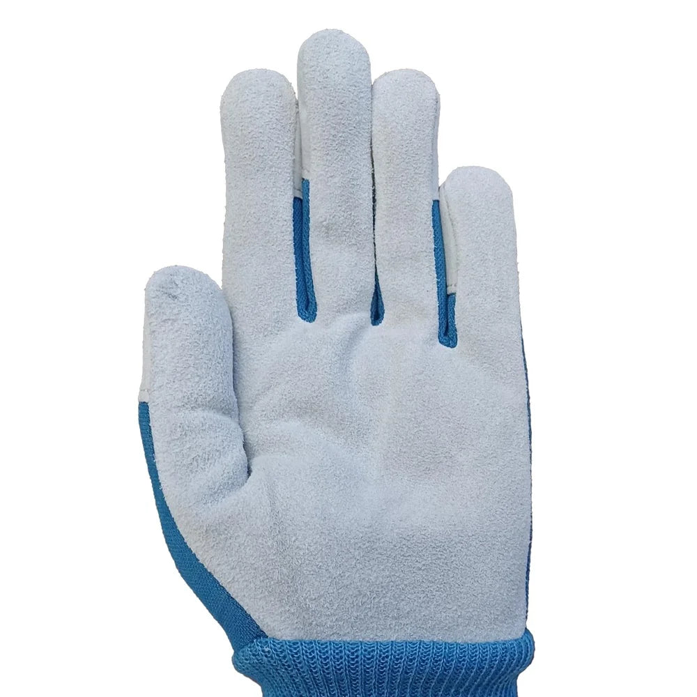 XMSJCN Ladies Durable Cowhide Leather Gloves Canvas Back