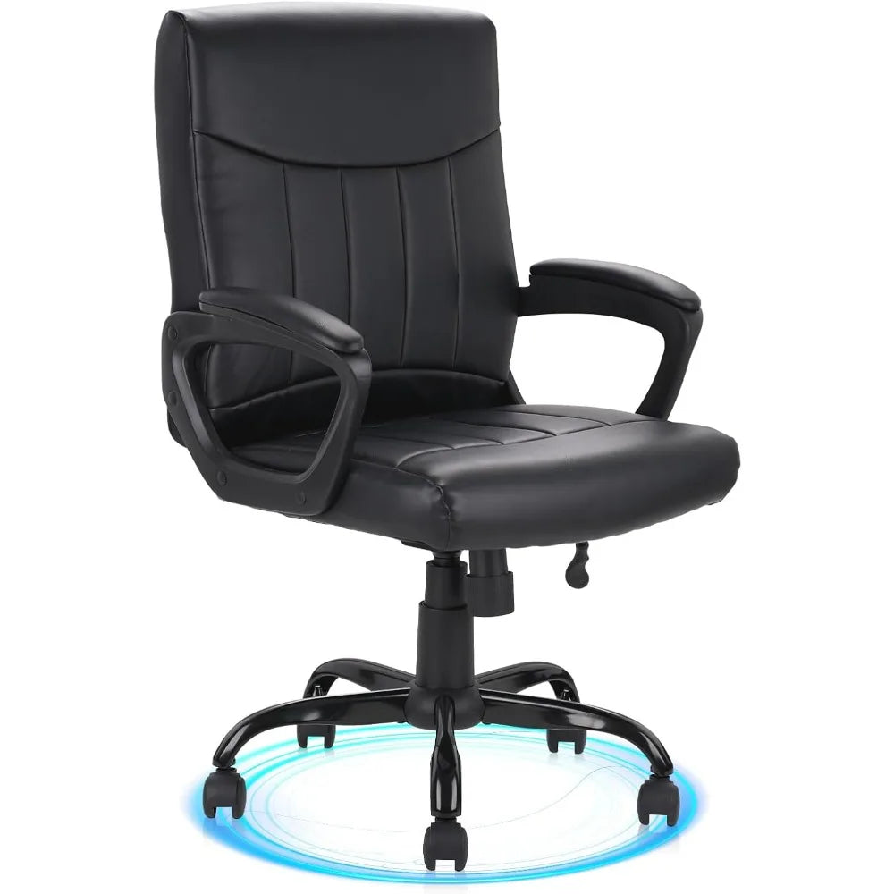 High Concerned Leather Office Chair With Lumbar Support