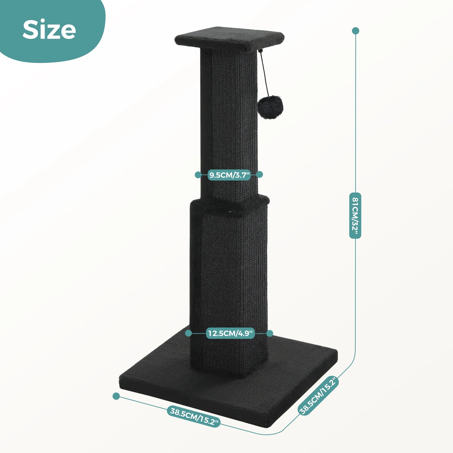 PAWZ Road Cat Scratching Post for Indoor Cats Durable Wood