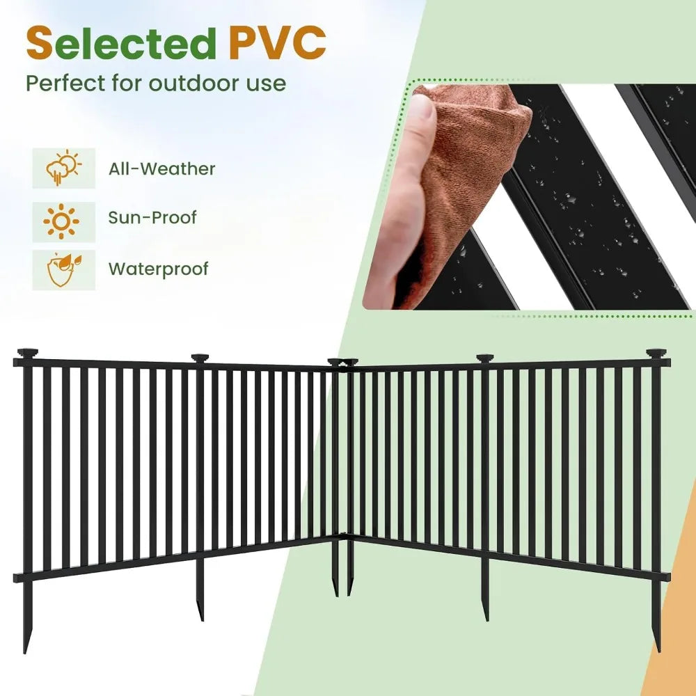 Ya Picket Fence 4 Panels Freestanding PVC Vinyl Fence
