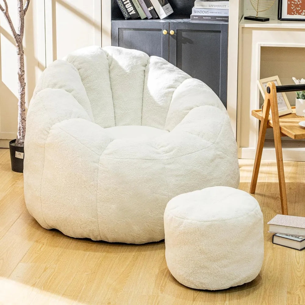 FEICHENG Bean Bag Chair With Ottoman For Indoor Relaxation