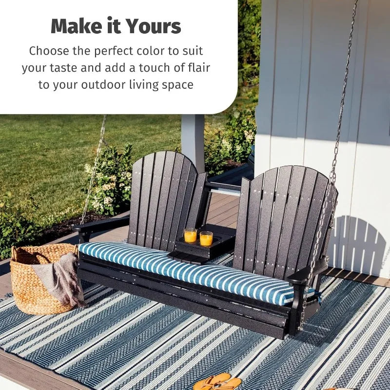 Hign-concerned Adirondack Hanging Porch Swing Flip Console