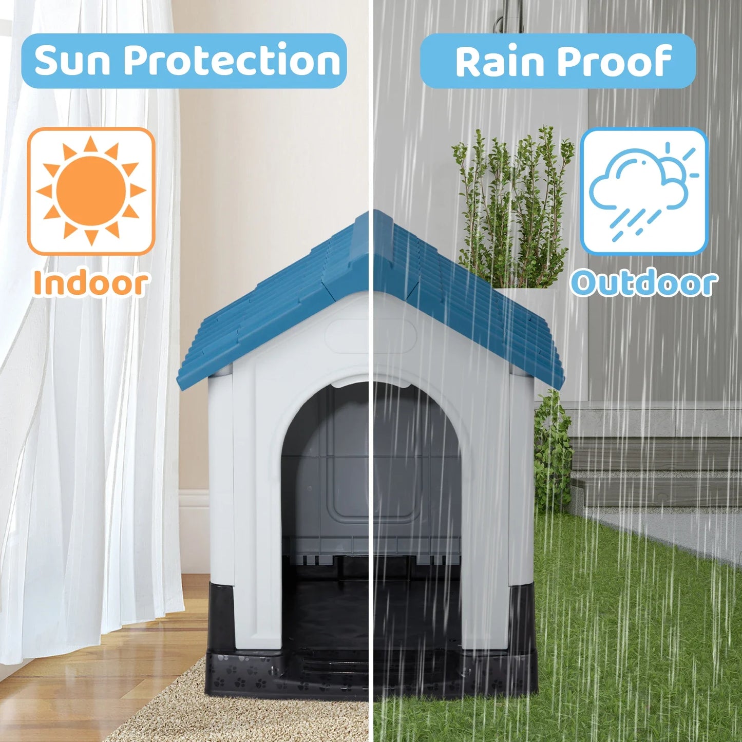 Guangdong Plastic Dog House With Raised Floor Insulated