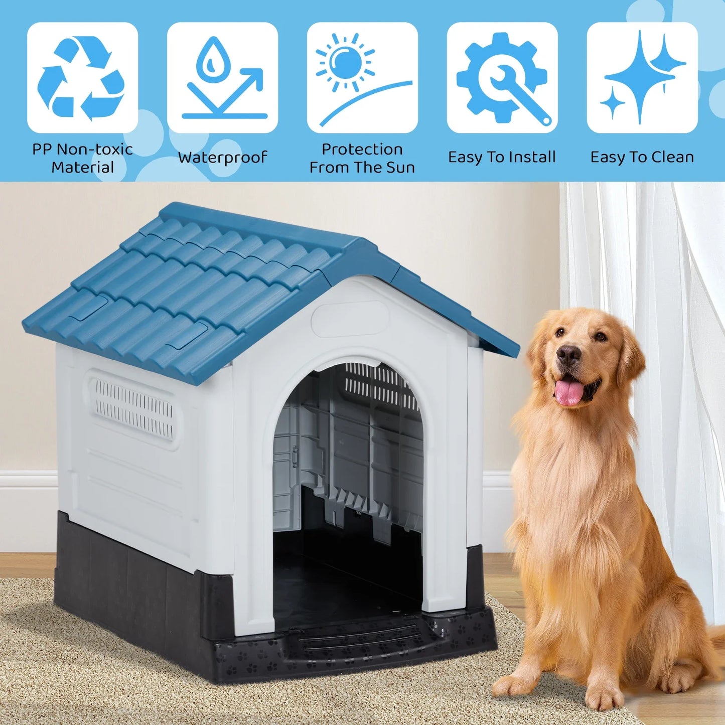 Guangdong Plastic Dog House With Raised Floor Insulated