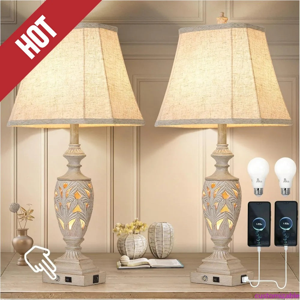 XMSJ Customizable Touch Control Traditional Table Lamps