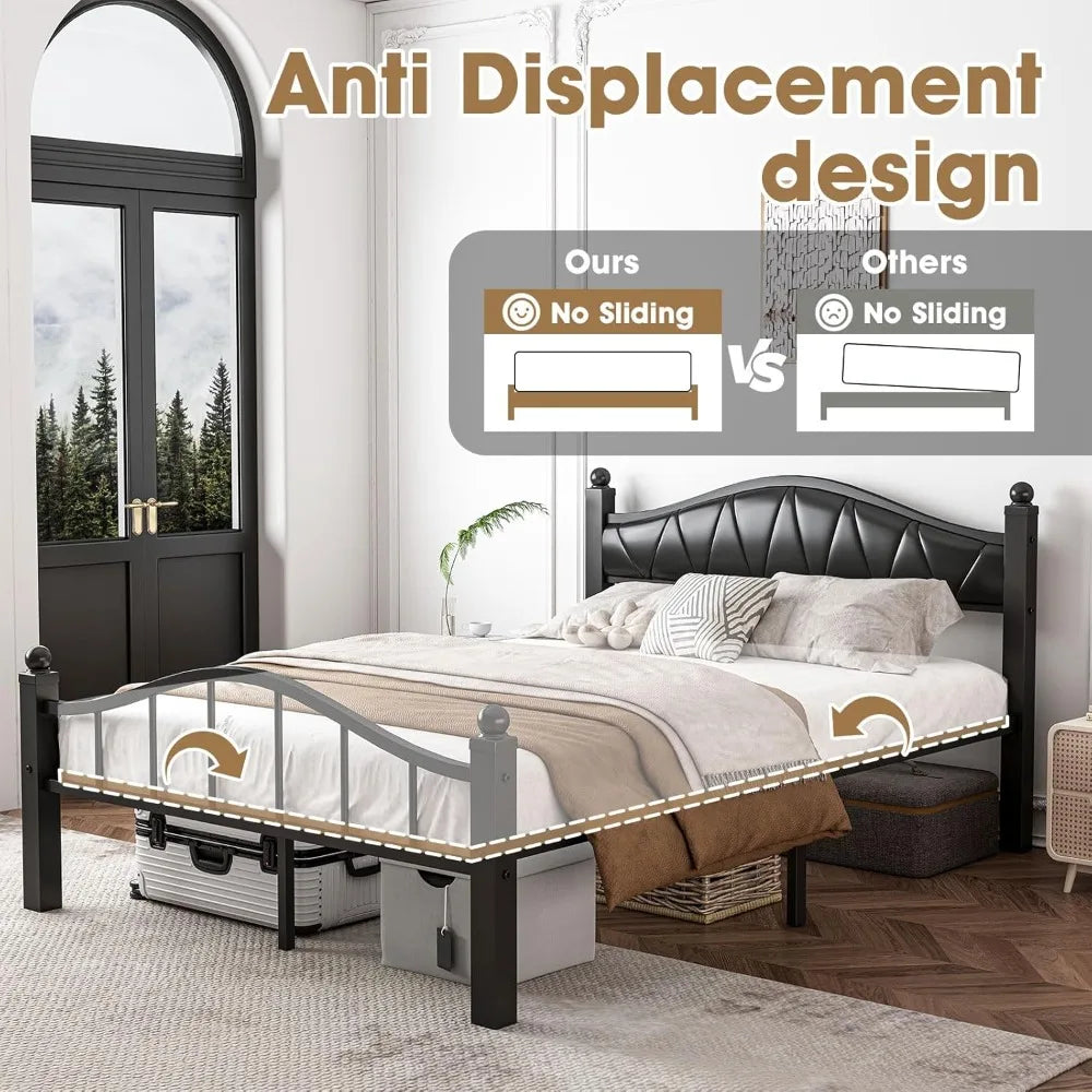 Hign Concerned Bed Frame With Headboard Noise Free Design