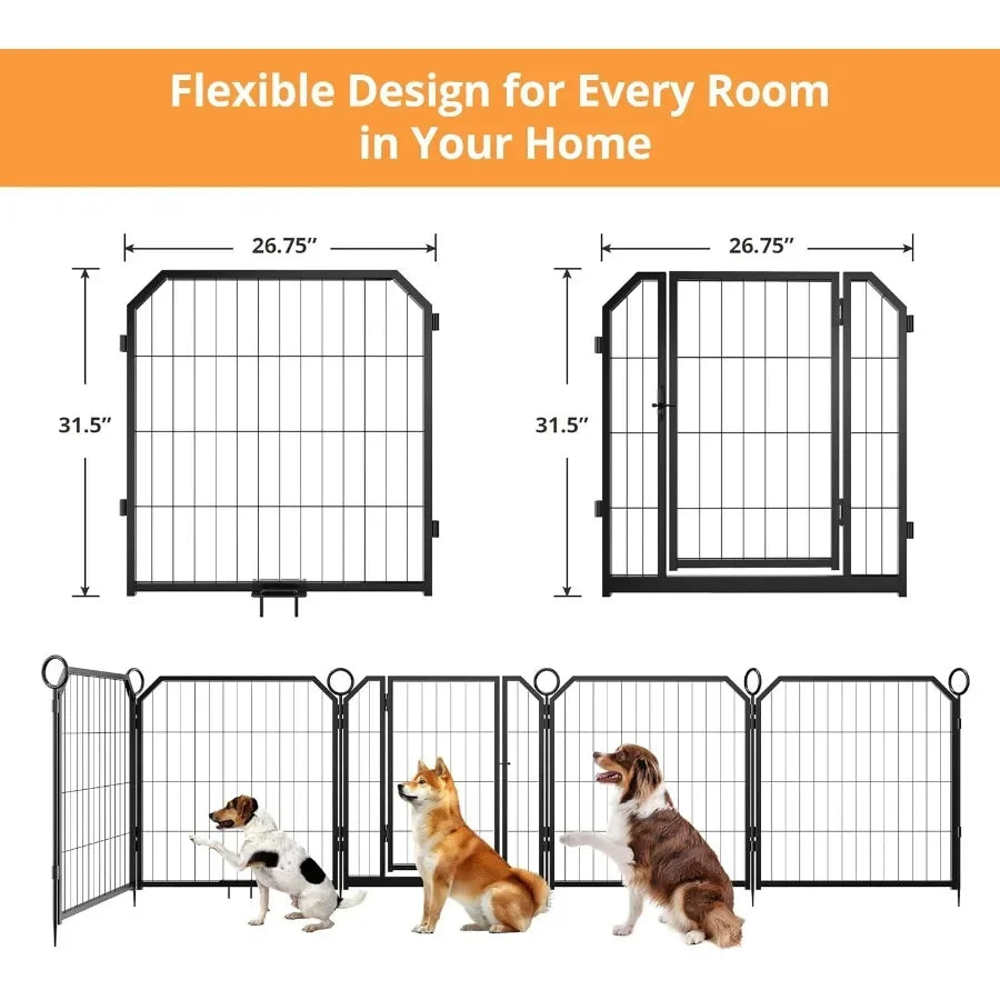 Dog Door Heavy Duty Folding Fence With Door For Dogs