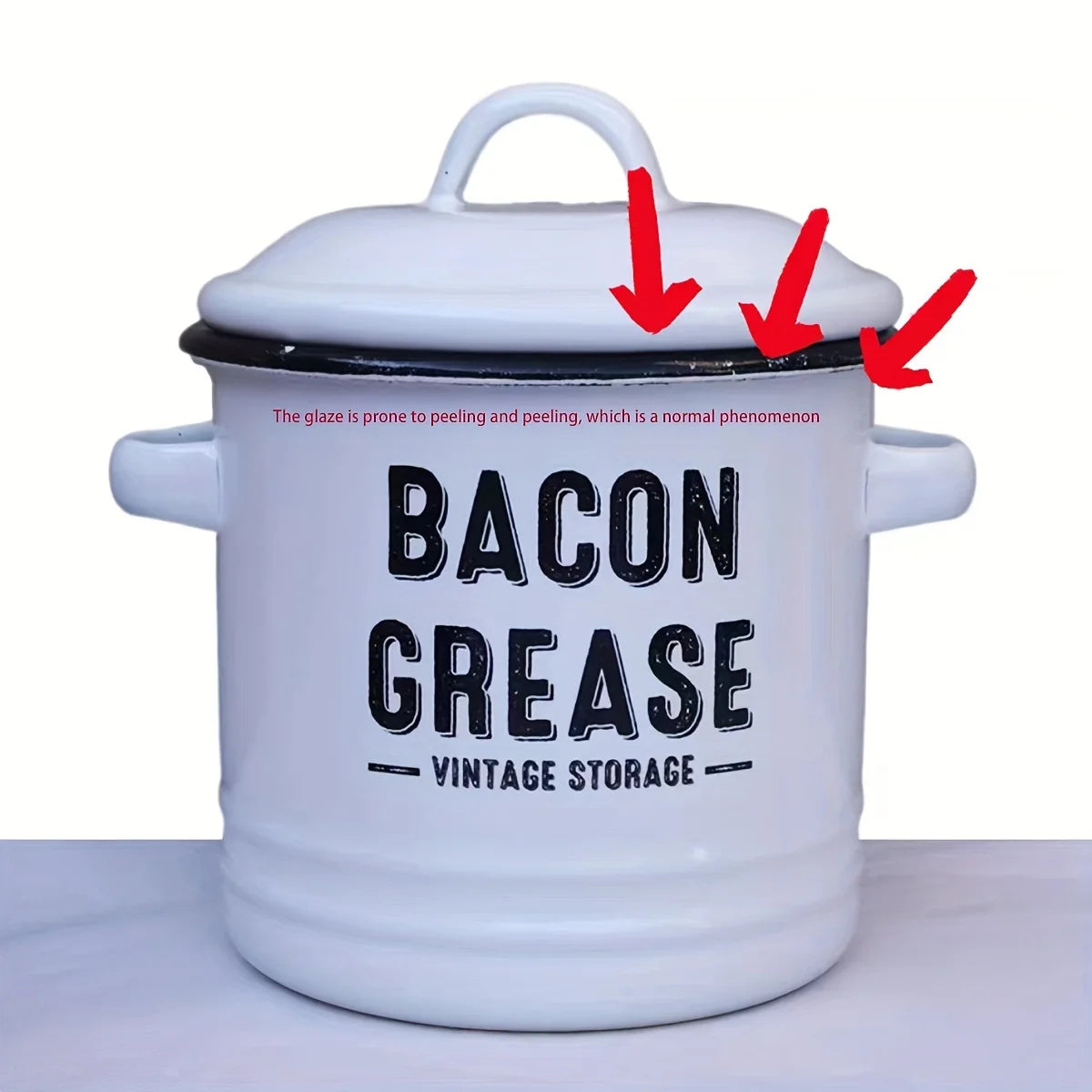 Large Capacity Enamel Oil Pot With Lid For Kitchen Oil Storage