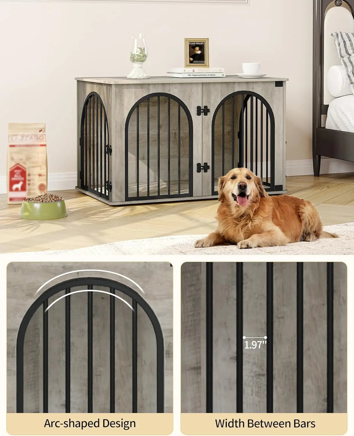 CN Sichuan Wooden Dog Crate TV Stand Kennel Anti Chew