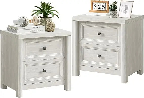 XUYUAN Farmhouse Night Stands Set of 2 with Drawers