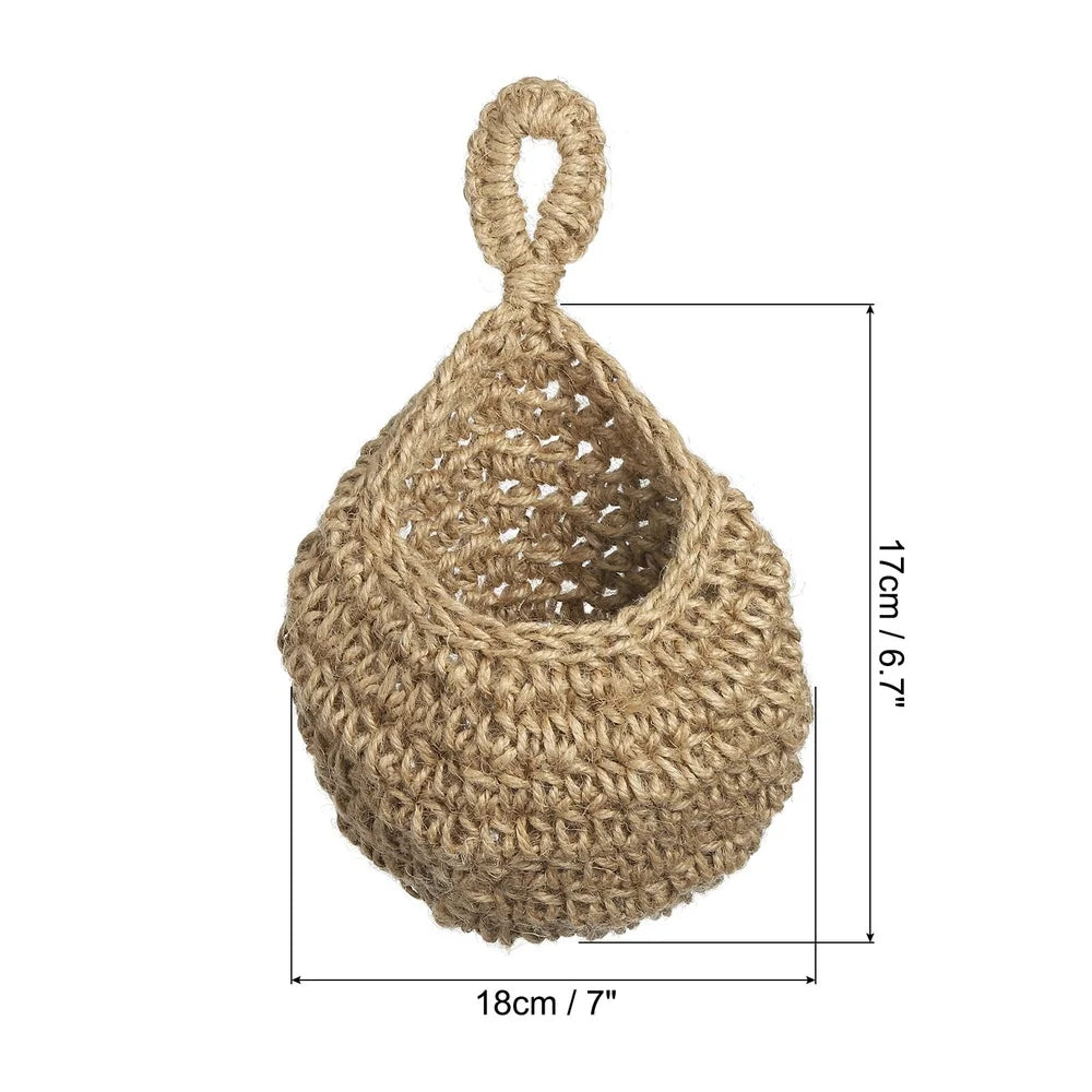 XMSJ Handwoven Wall Hanging Basket Organizer For Kitchen