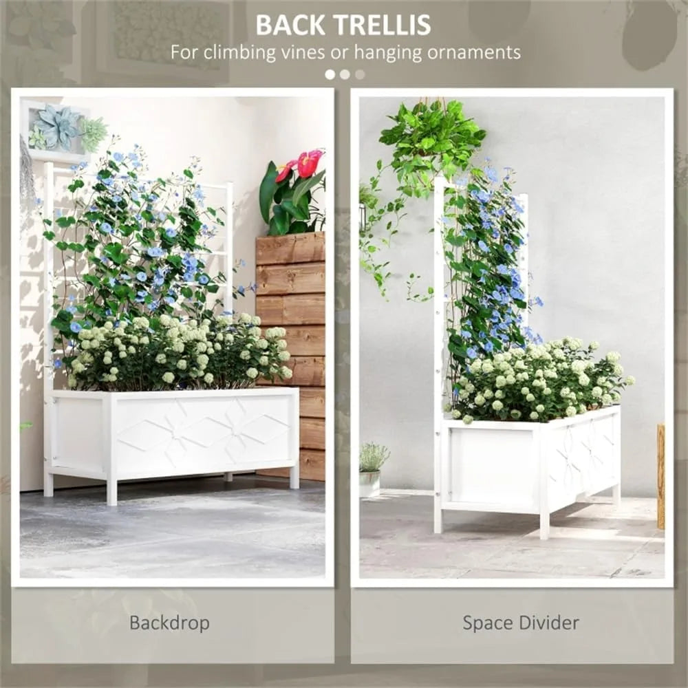 Hign-concerned Raised Garden Bed Planter With Trellis