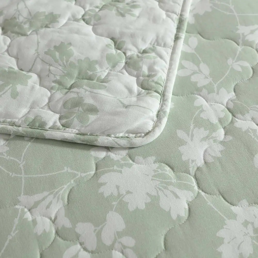 DUTRIEUX Cotton Quilt Set With Shams Floral Design Decor