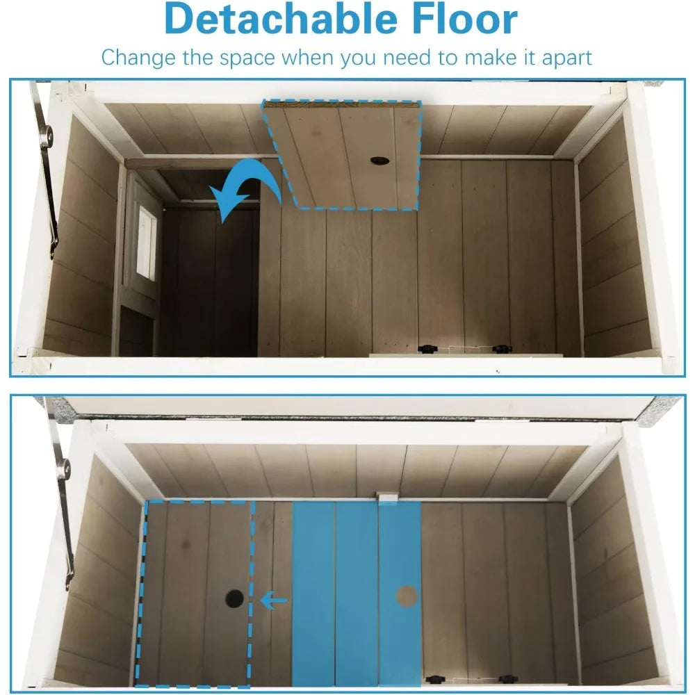 Two Story Wooden Feral Cat Shelter With Waterproof Roof