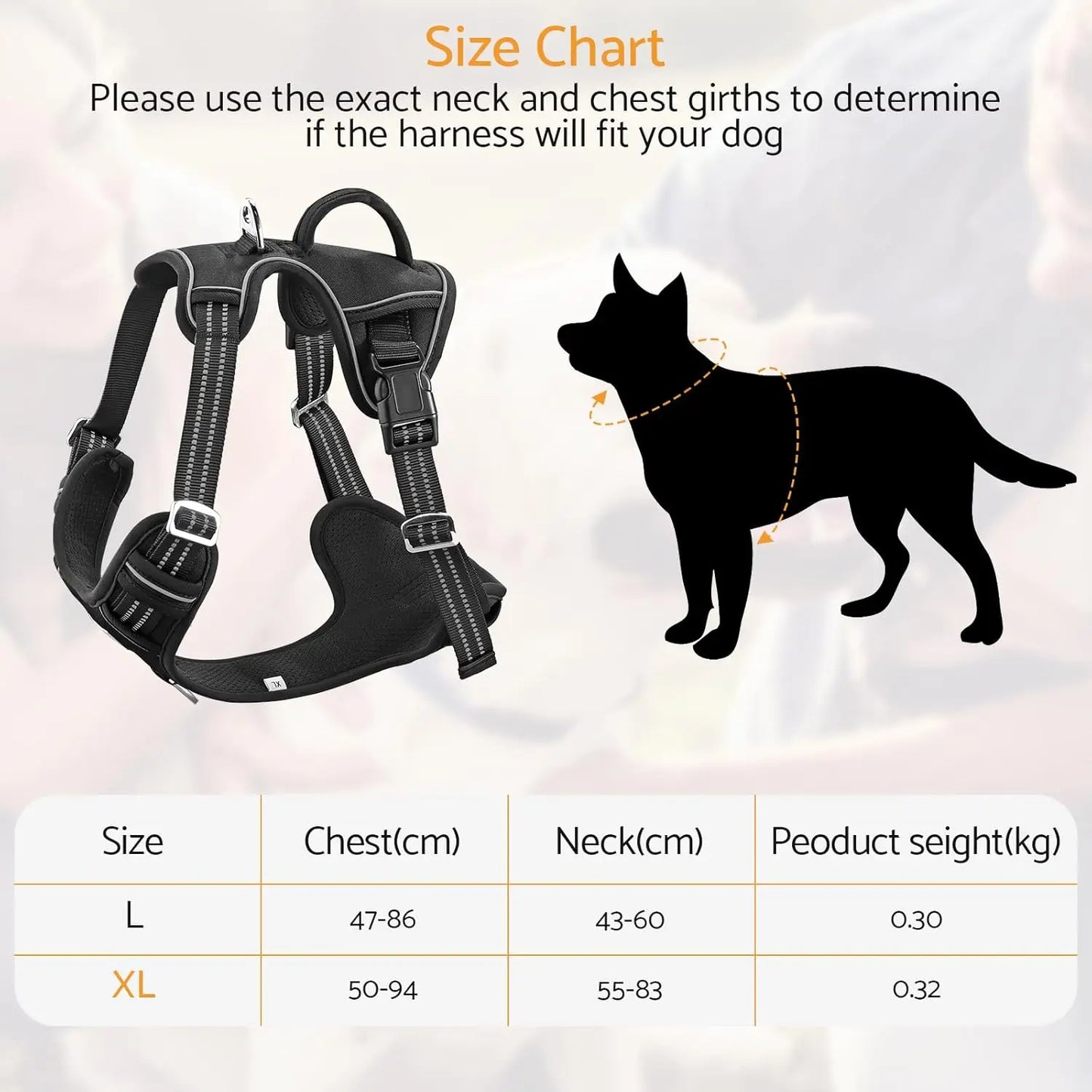 Maxetodo NoPull Adjustable Harness For Large Dogs Comfort