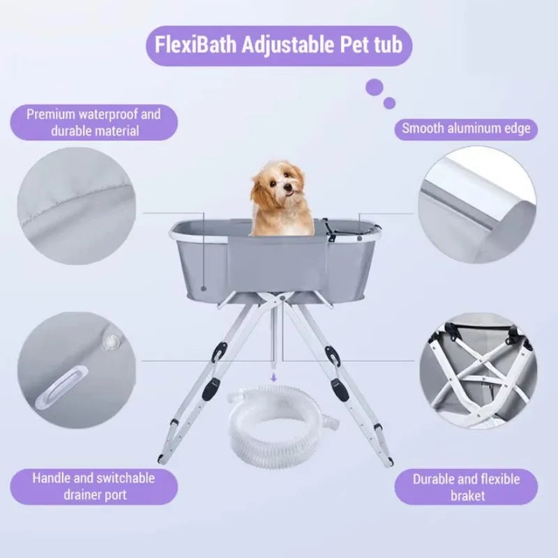Dog Litter Elevated Foldable Dog Bath Tub For Grooming