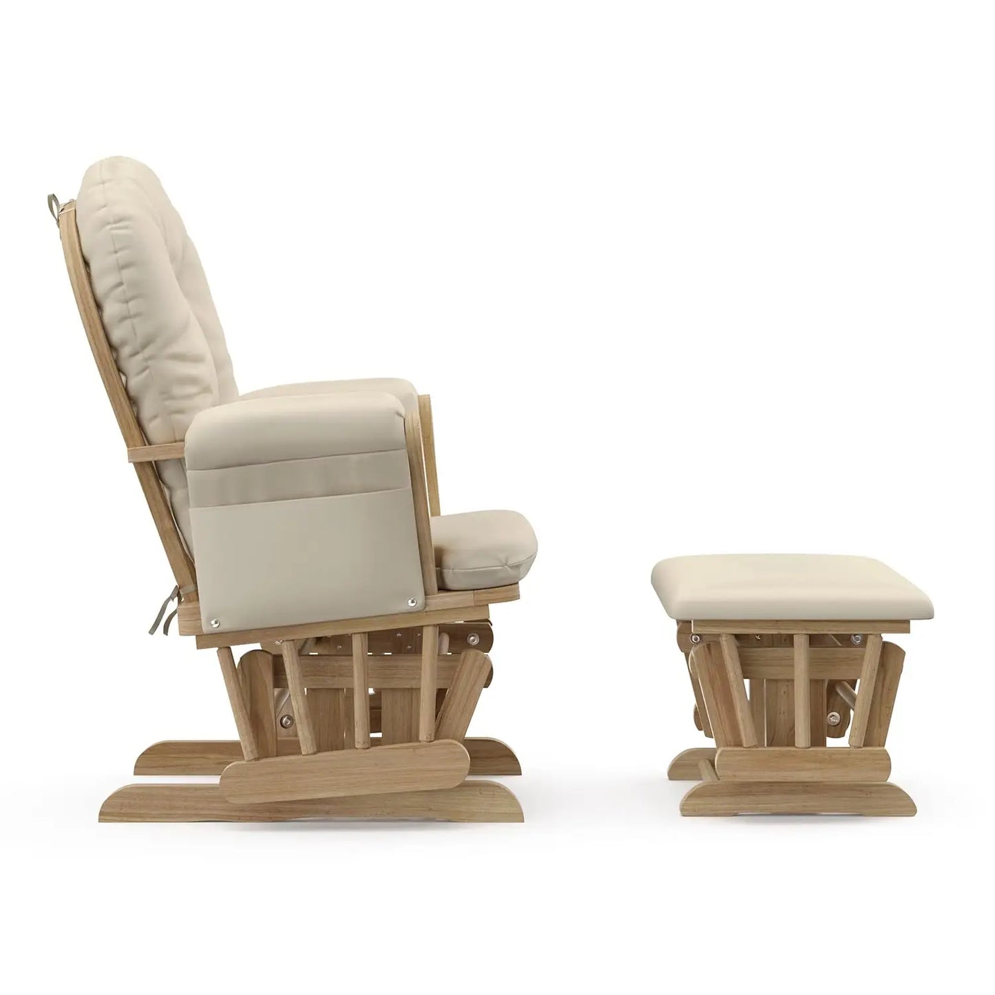 XMSJ Hoop Glider and Ottoman Premium with Padded Cushions