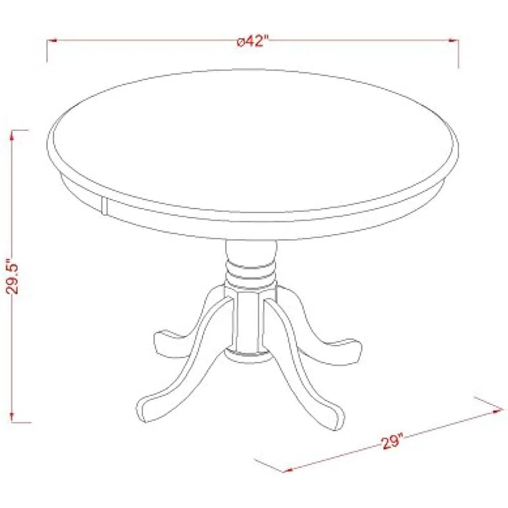 RBXCHign Round Dining Table And Faux Leather Chairs