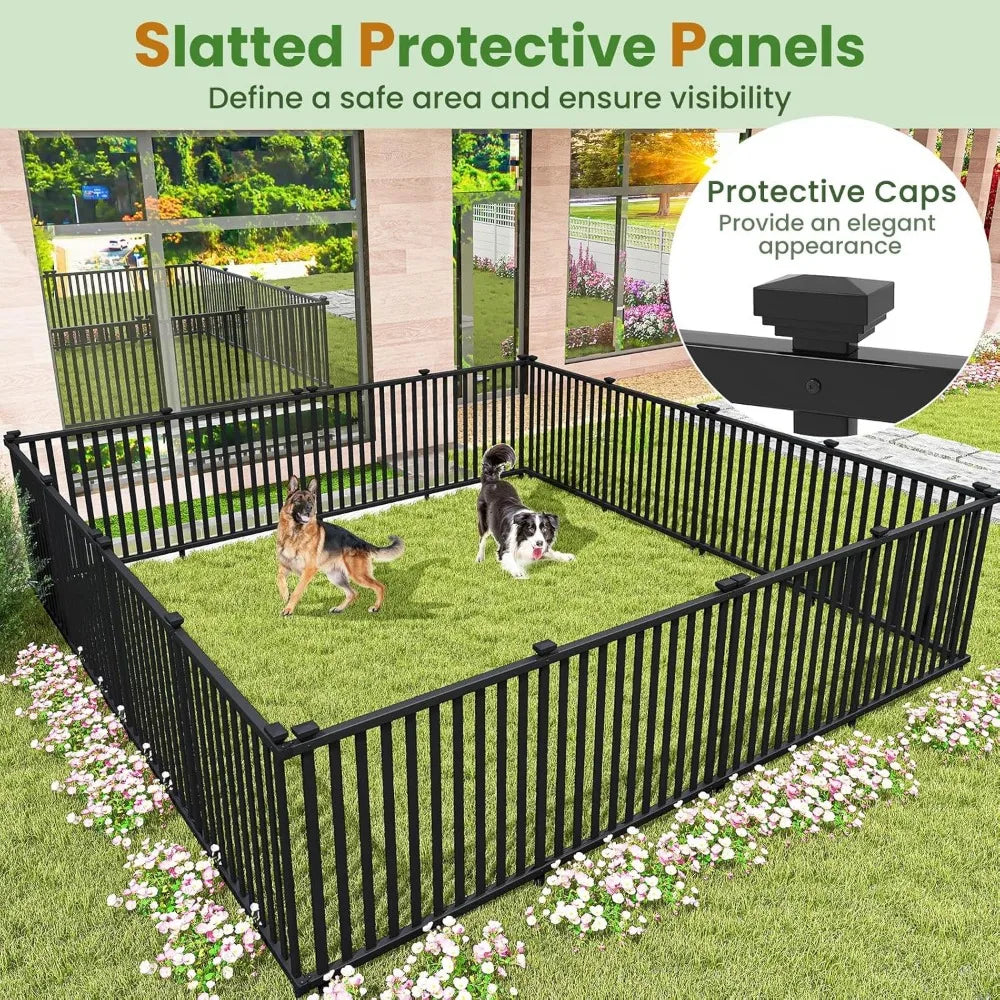 Ya Picket Fence 4 Panels Freestanding PVC Vinyl Fence
