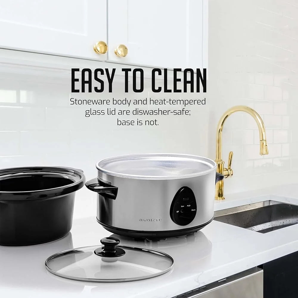 XMSJ Electric Slow Cooker Three Settings Stoneware Durable