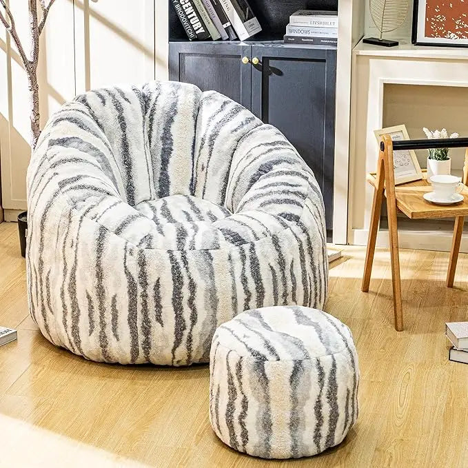 FEICHENG Bean Bag Chair With Ottoman For Indoor Relaxation