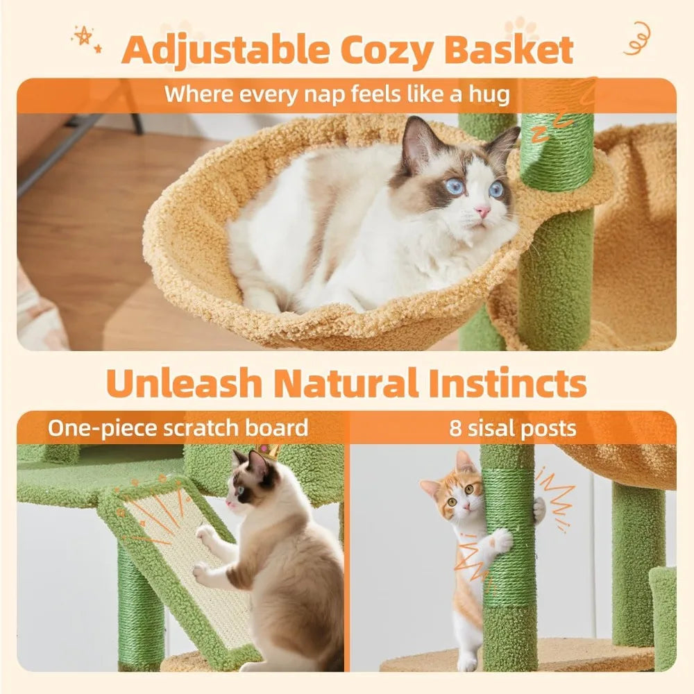 FEICHENG Cactus Cat Tree Indoor Multi Level Cat Condo