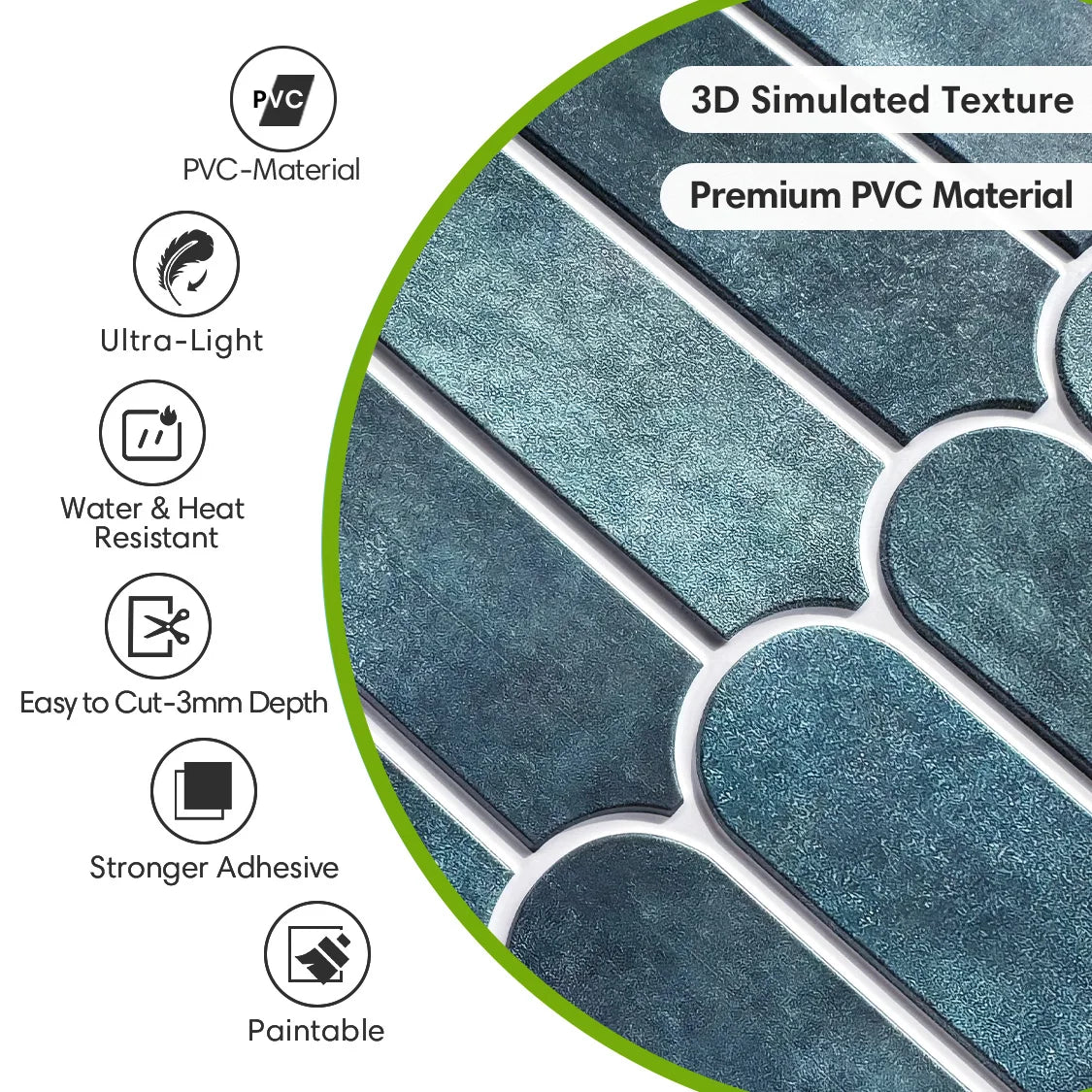 Commomycn 3D Matte Fish Peel and Stick Wall Panels