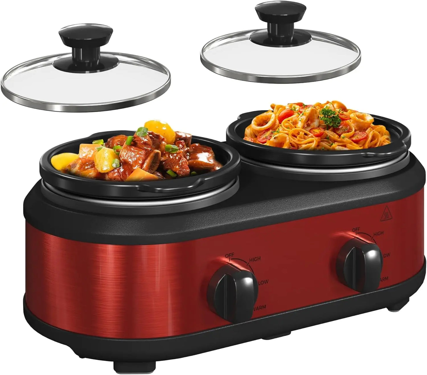 Iosn Double Slow Cooker Buffet Servers And Warmers Dual Pot