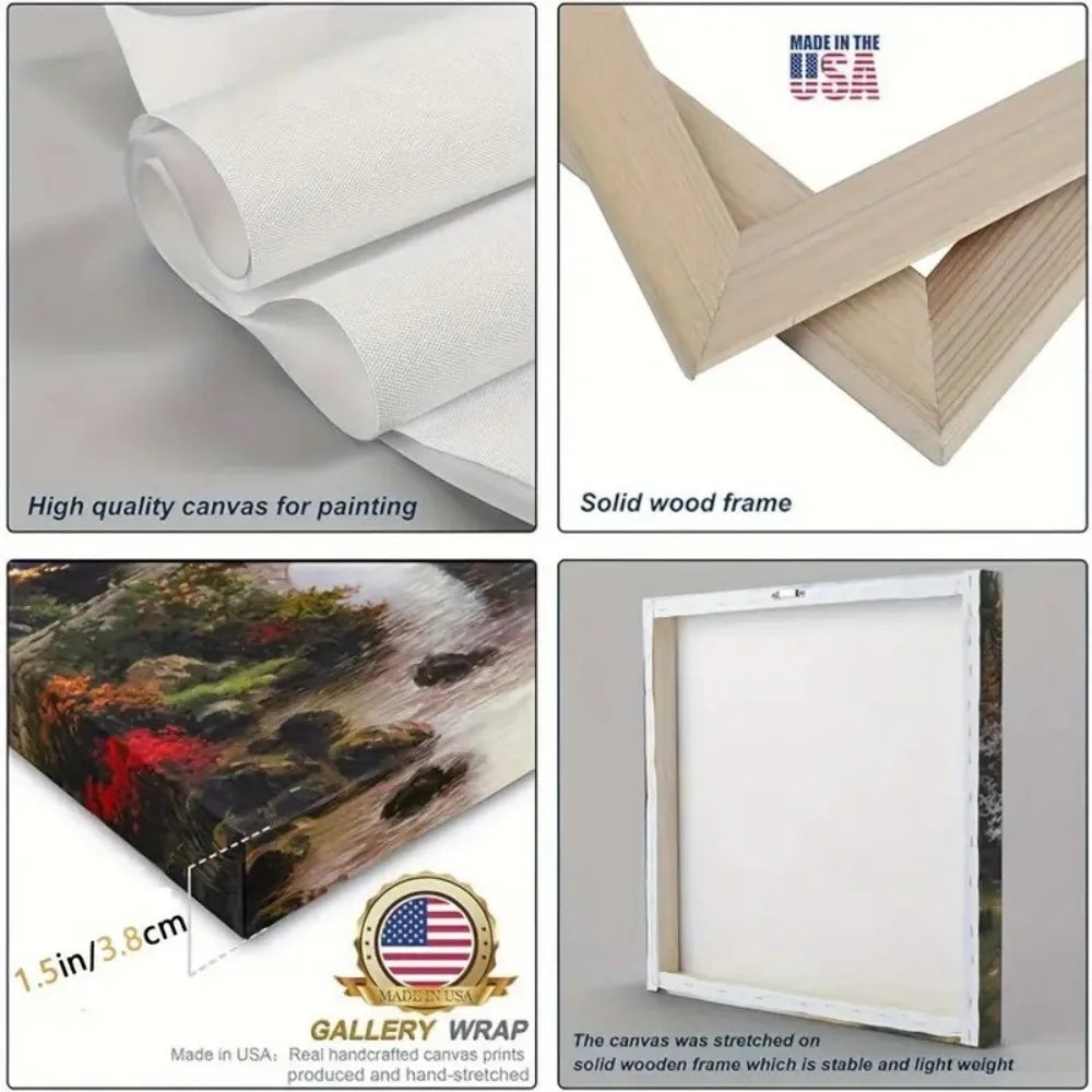 Hign-concerned Solid Pine Wood Frame Canvas Wall Art