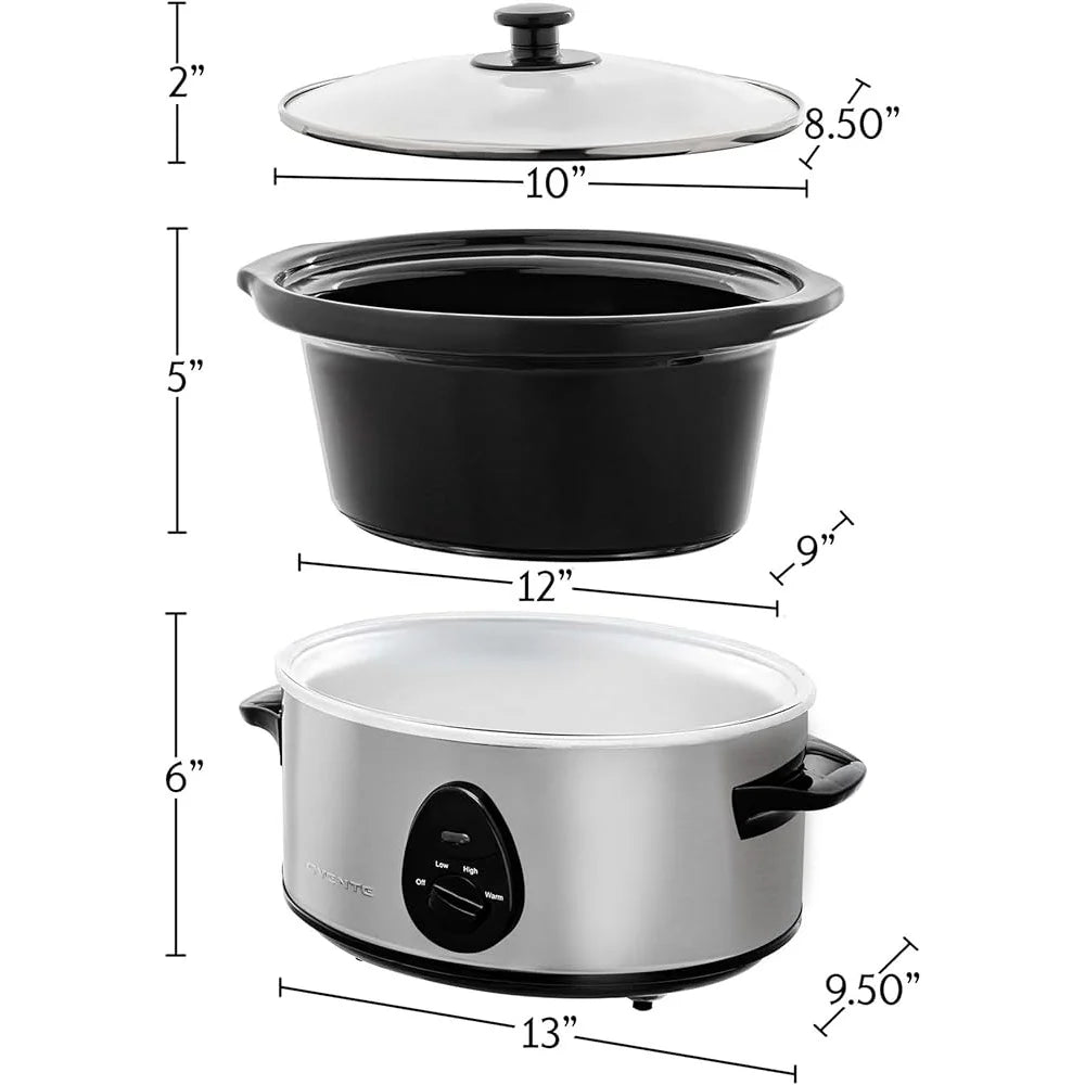XMSJ Electric Slow Cooker Three Settings Stoneware Durable