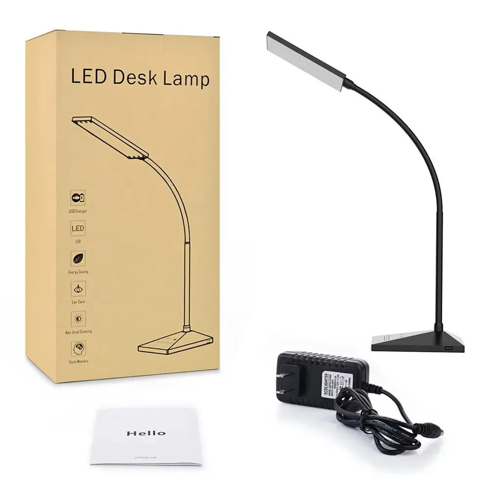 Led Desk Lamp Dimmable Eye Protection Gooseneck 12W 72 LED