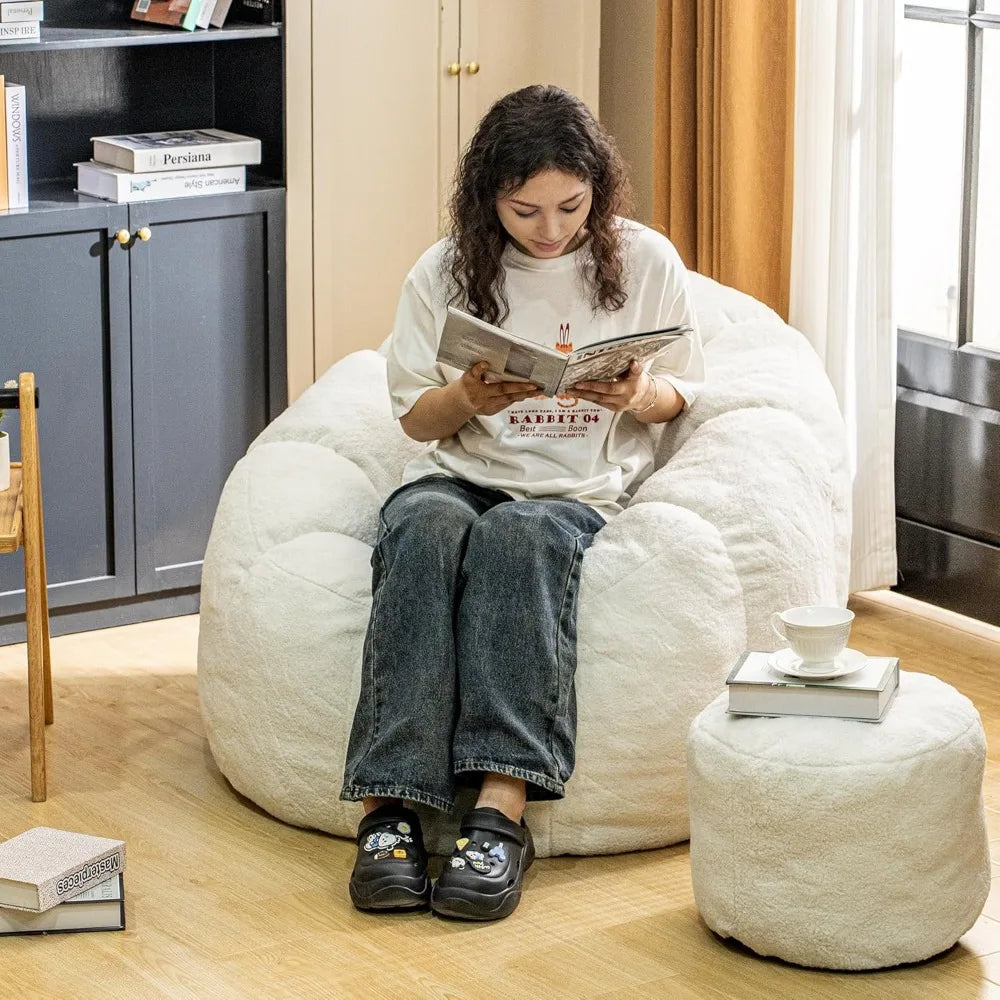 FEICHENG Bean Bag Chair With Ottoman For Indoor Relaxation