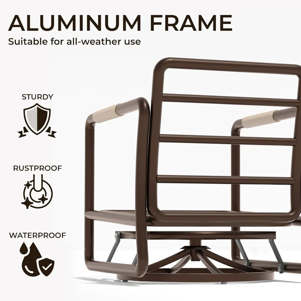 Outdoor Aluminum Patio Furniture Set With Conversation Sofa