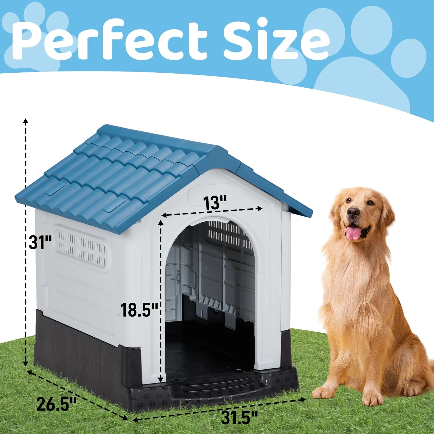 Guangdong Plastic Dog House With Raised Floor Insulated