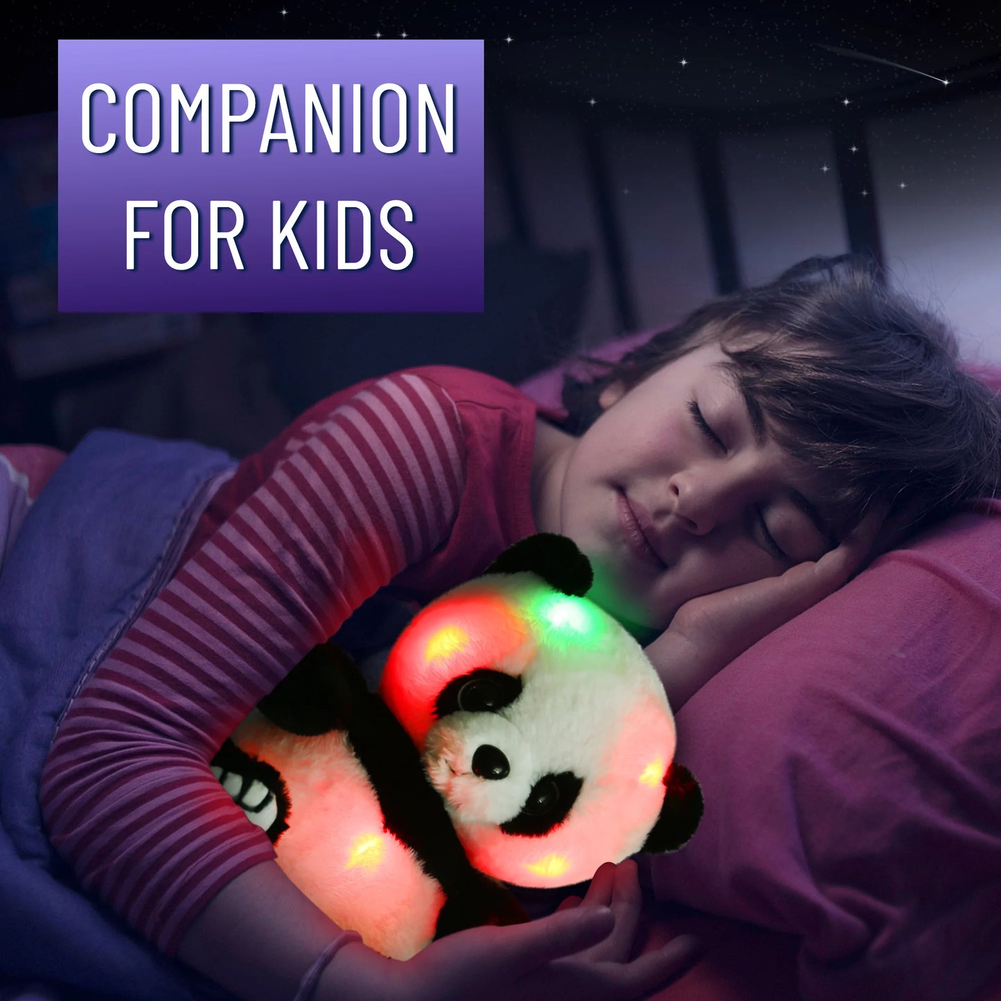NONECN Light Up PandaBear Plush Toy With LED For Kids