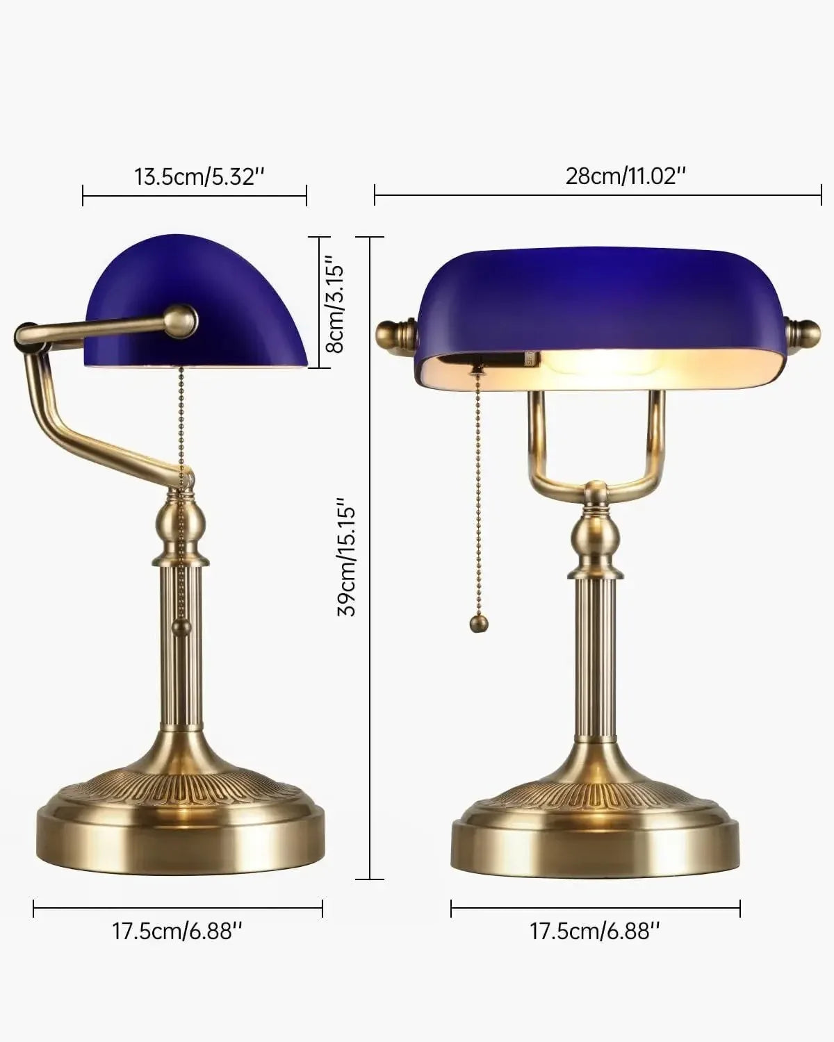 Newrays Plug In Glass Banker Lamp Zipper Switch Table Lamp