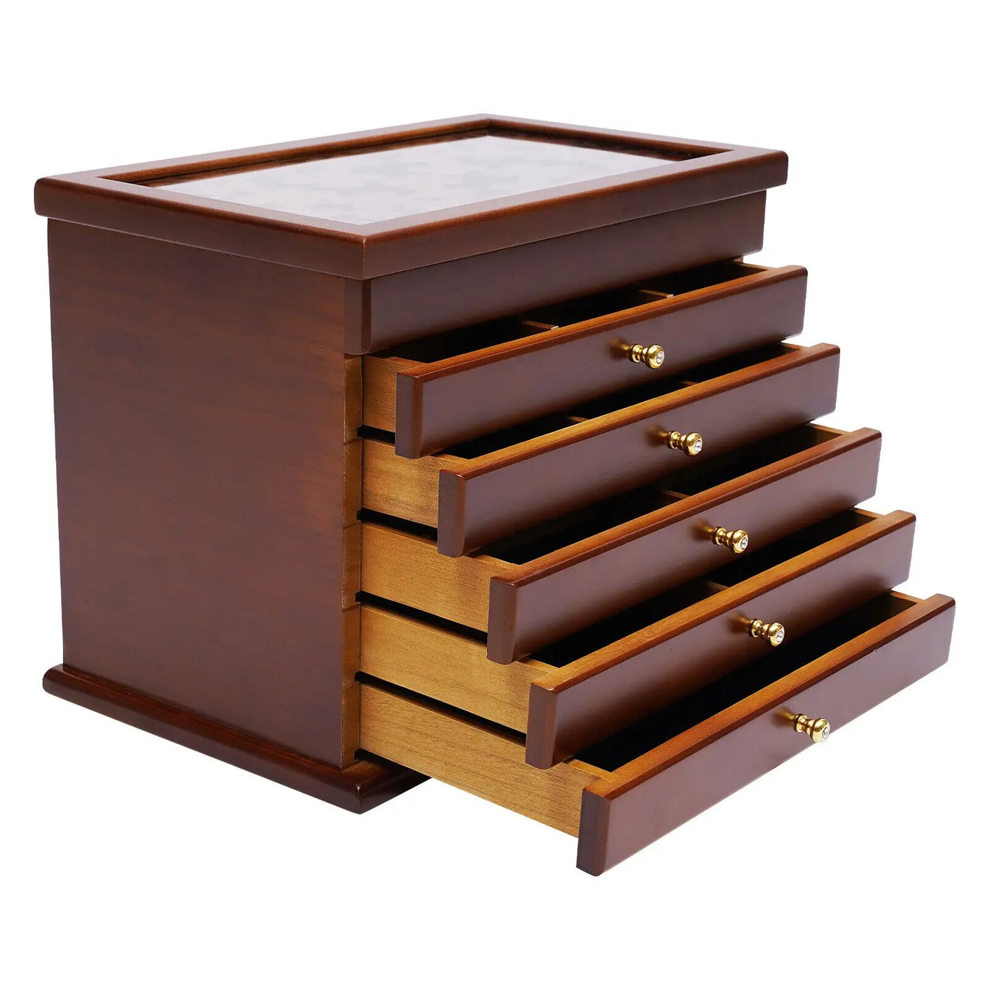 Hign-concerned 6 Layer Wooden Jewelry Box Organizer Watches