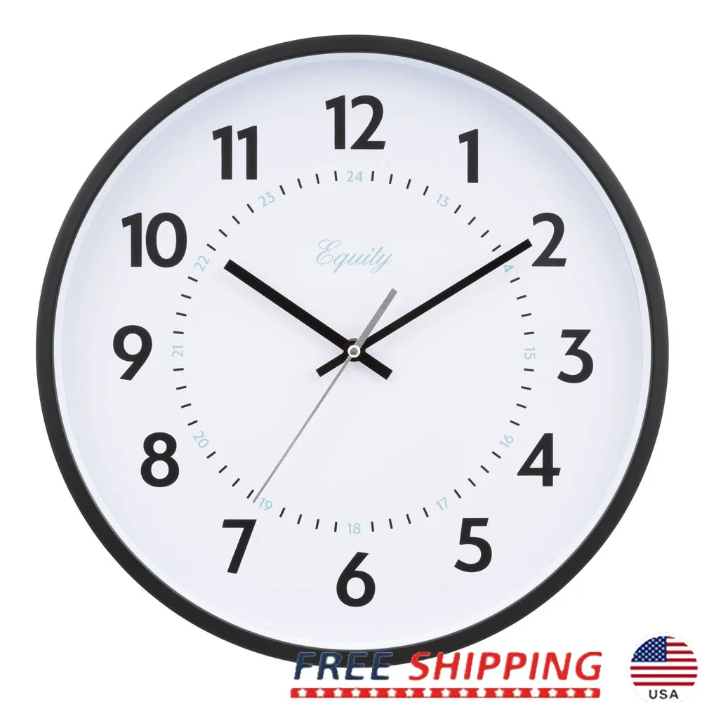 XMSJ Commercial Quartz Wall Clock Dual Time Format Display