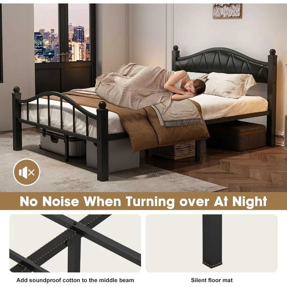 Hign Concerned Bed Frame With Headboard Noise Free Design