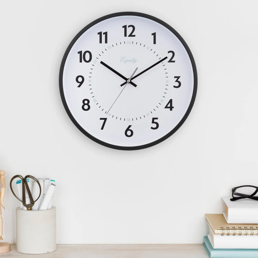 XMSJ Commercial Quartz Wall Clock Dual Time Format Display