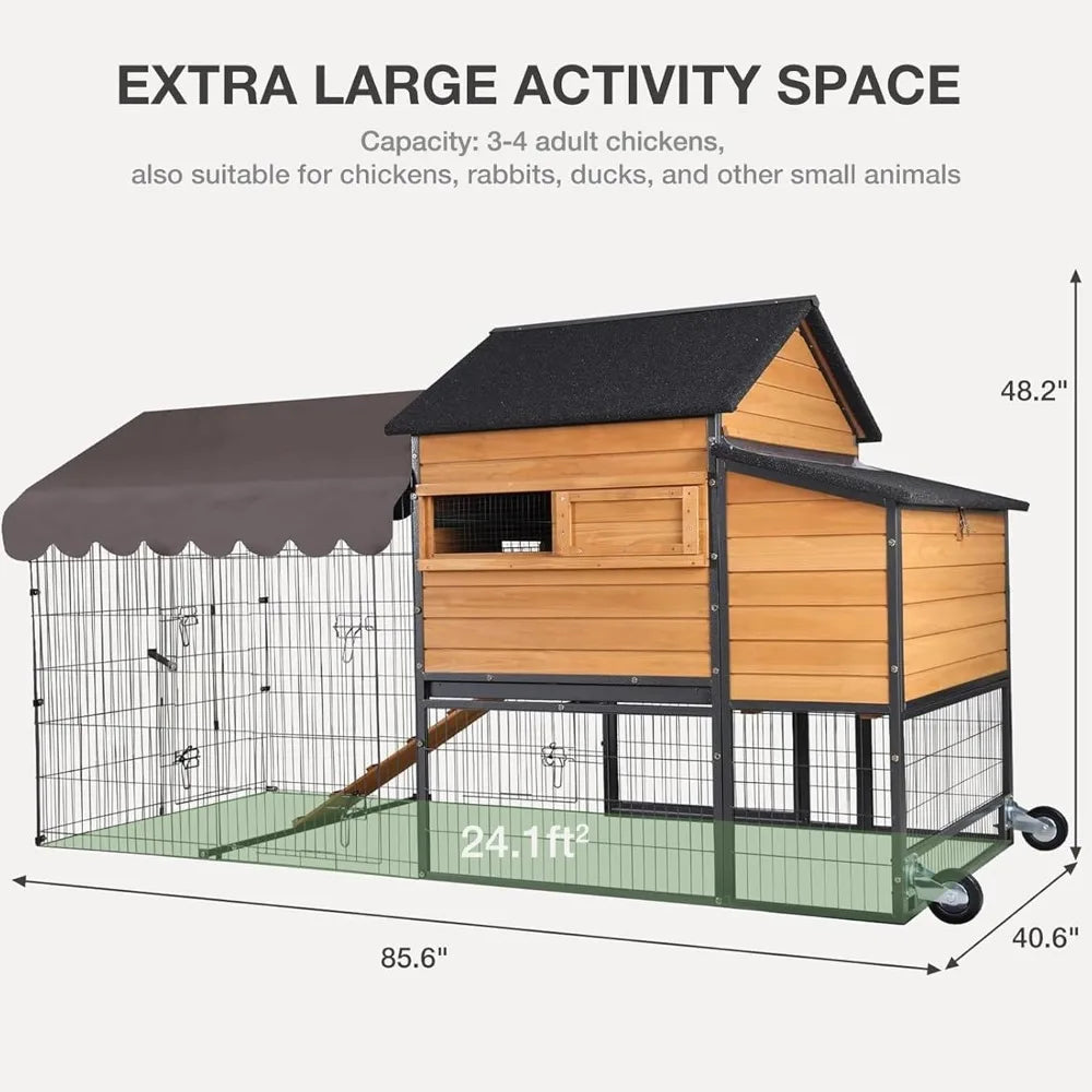 Tangxu Outdoor Chicken Coop With Wheels Nesting Box