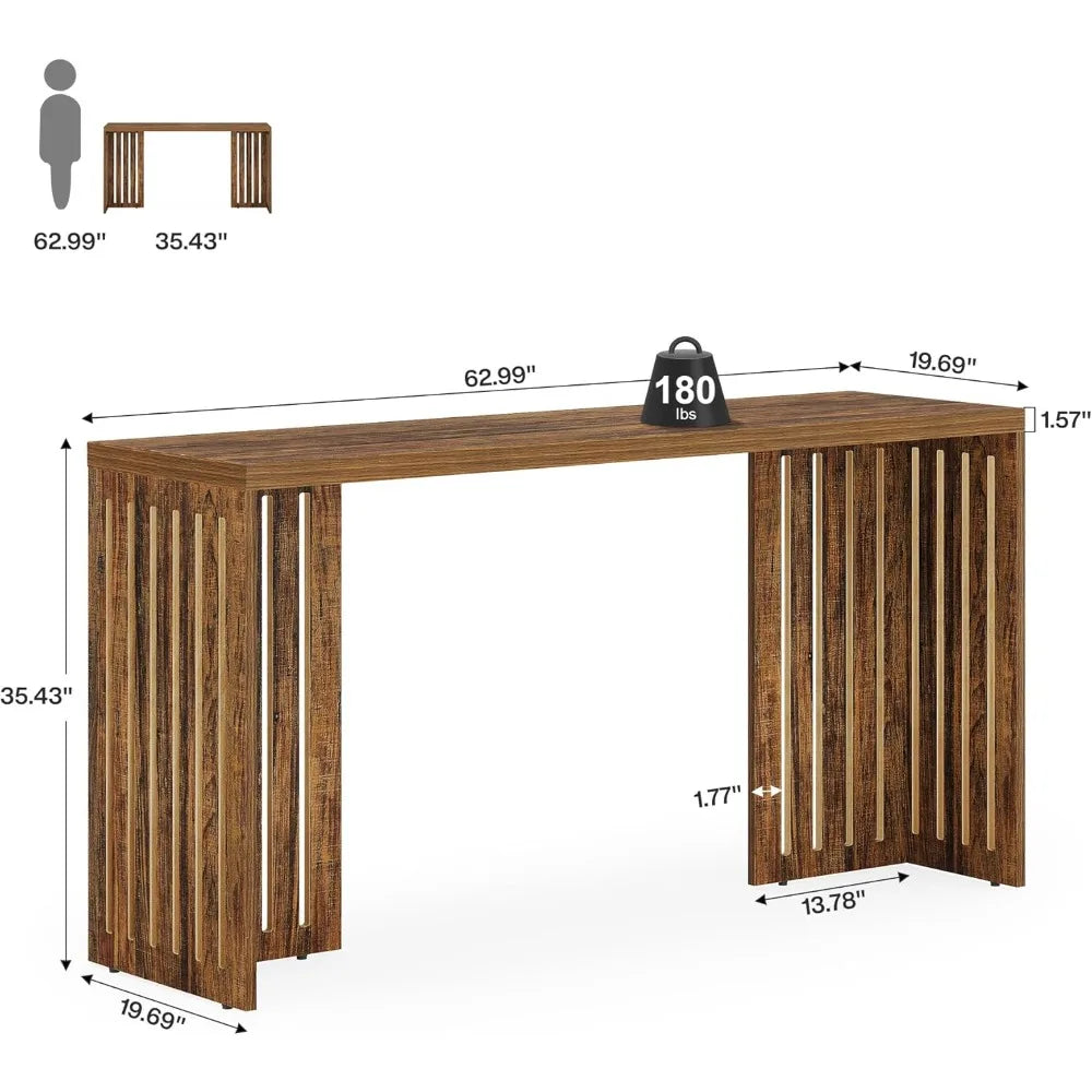Industrial Bar Height Rectangular Counter Table Kitchen
