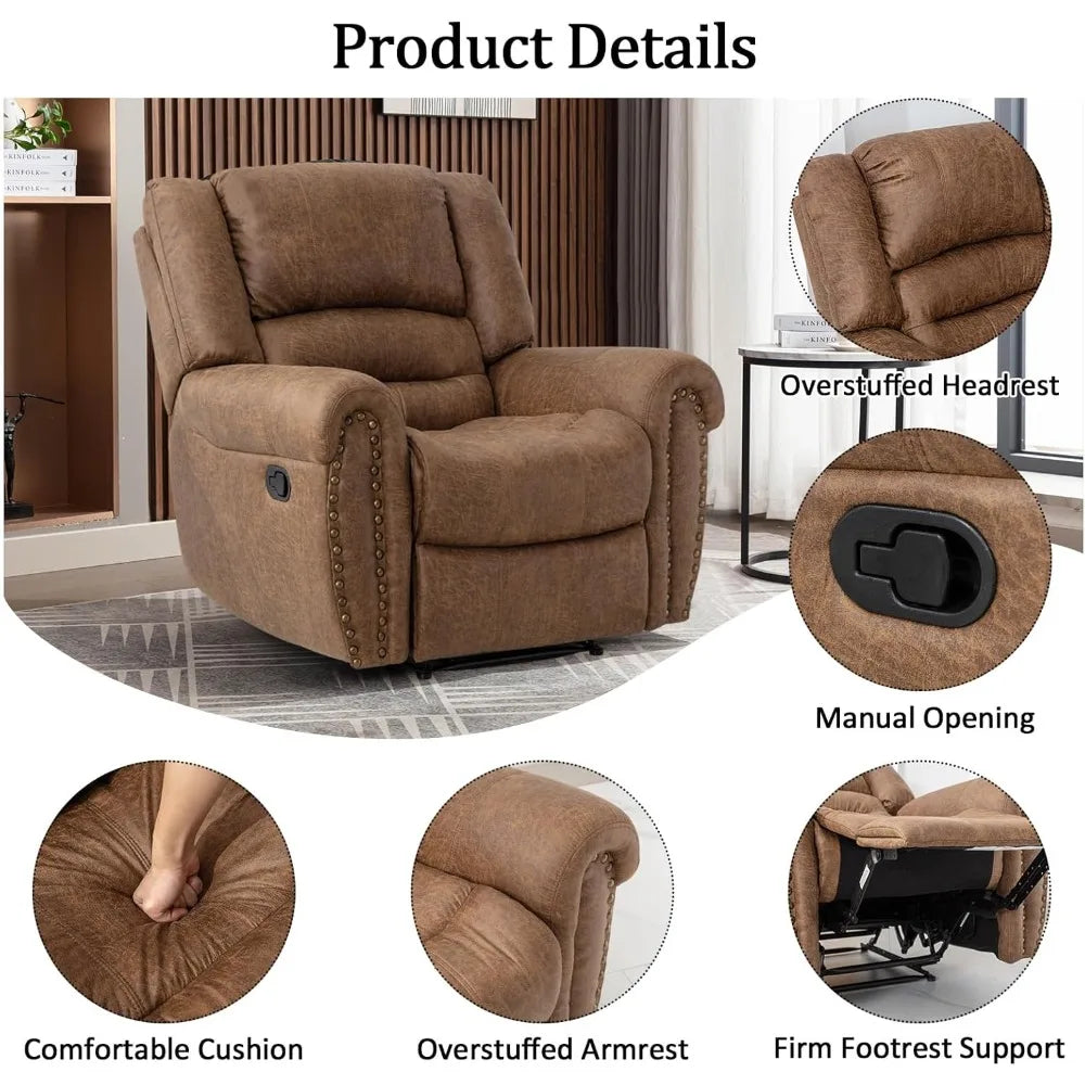 XMSJ Breathable Manual Recliner Chair For Living Room