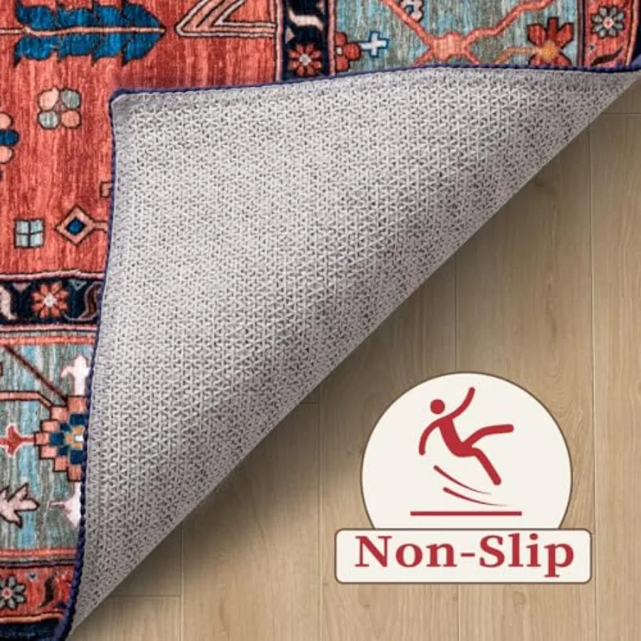 Hign-concerned Washable Area Rug Boho Geometric Non Slip
