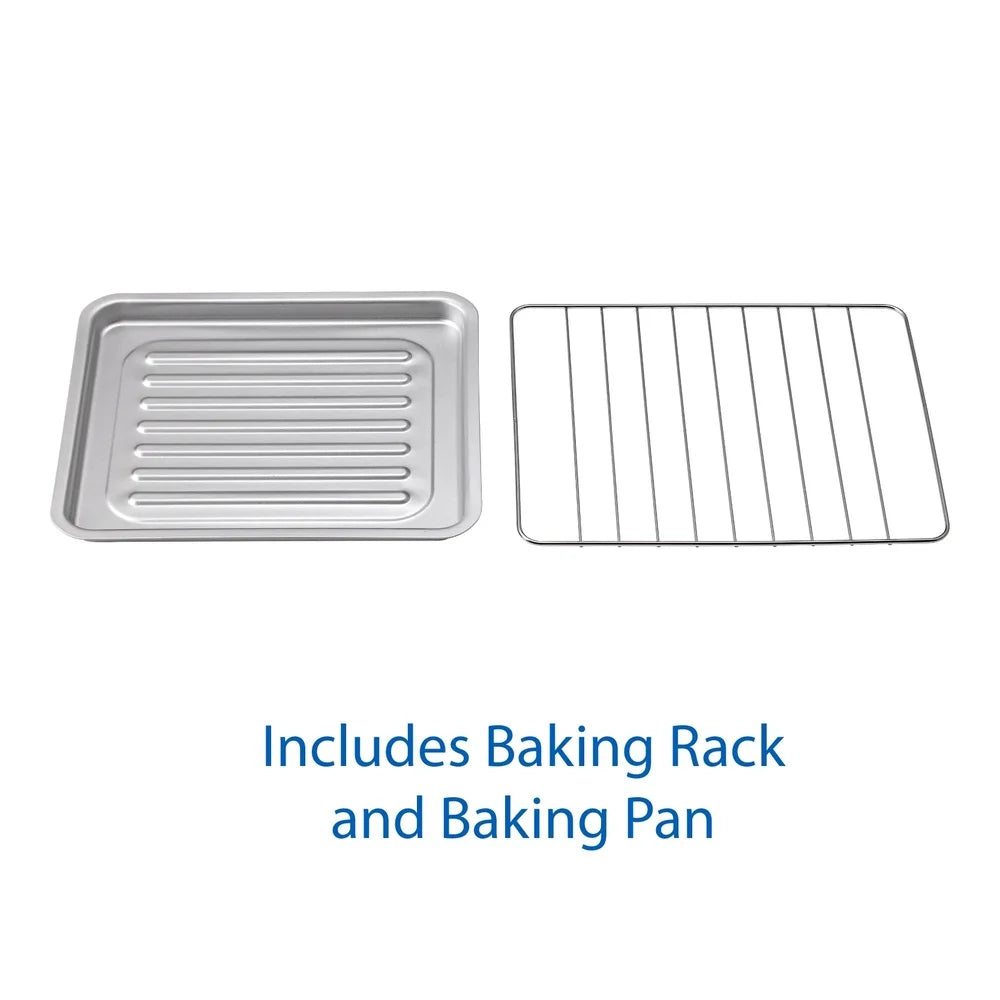 XMSJ Compact Toaster Oven With Rack Pan And Easy Clean